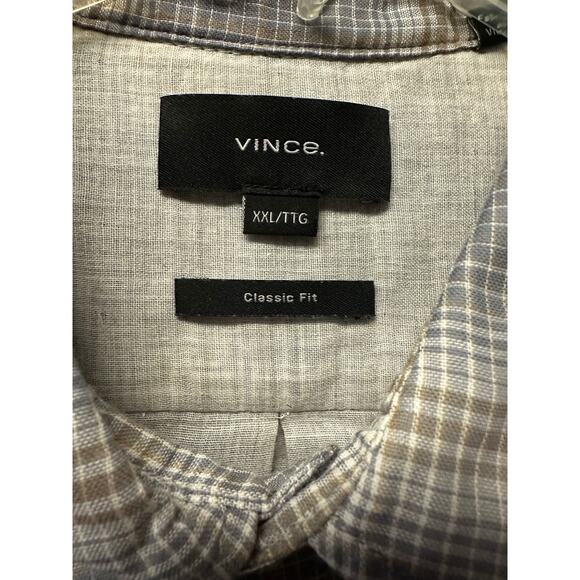 Vince Men's Dbl Face Plaid L/S Size XXL - Picture 4 of 5